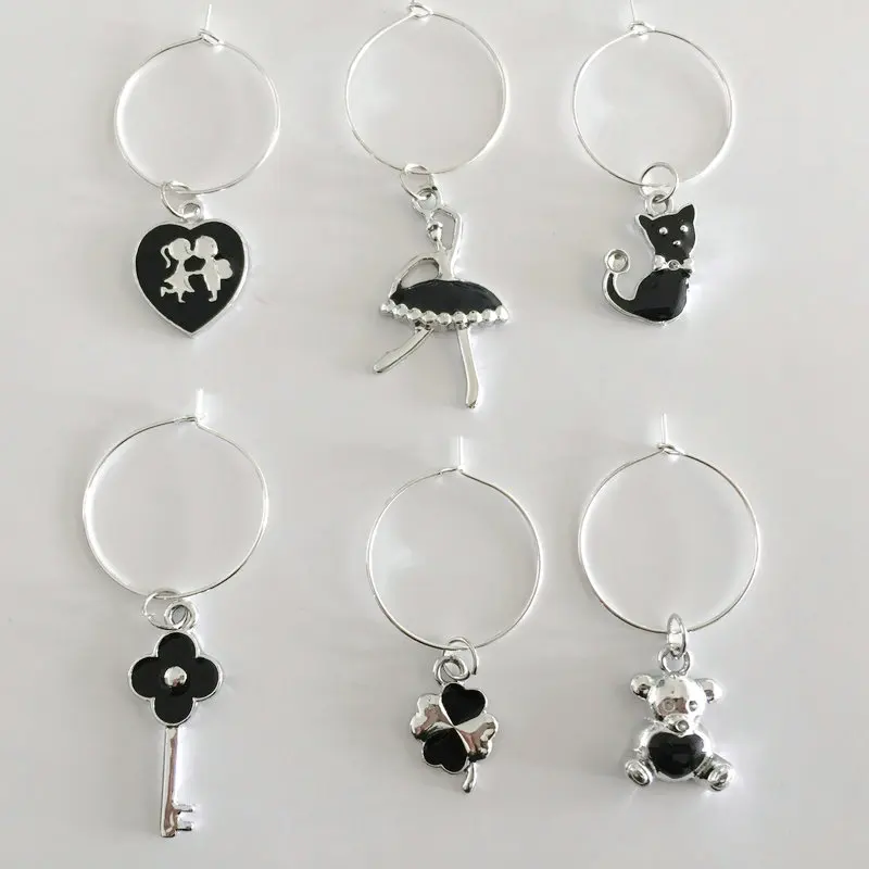 Подвески для вина новый модный дизайн 6 шт. подвески Винных Бокалов кольца маркер