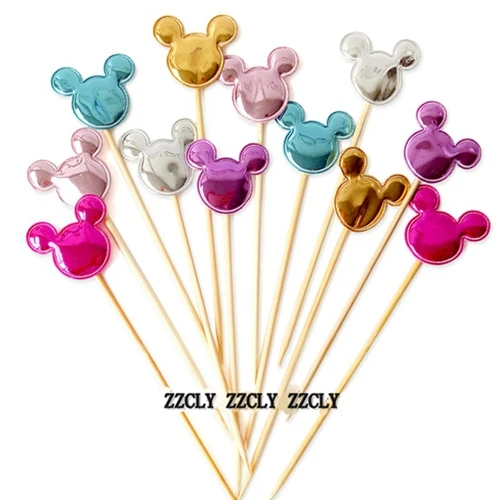 5pcs mix Mickey head 5 шт. Микки и Минни Маус головы Топпер для торта флажки для кексов подарок на день рождения для мальчиков - Цвет: 5pcs mix Mickey head