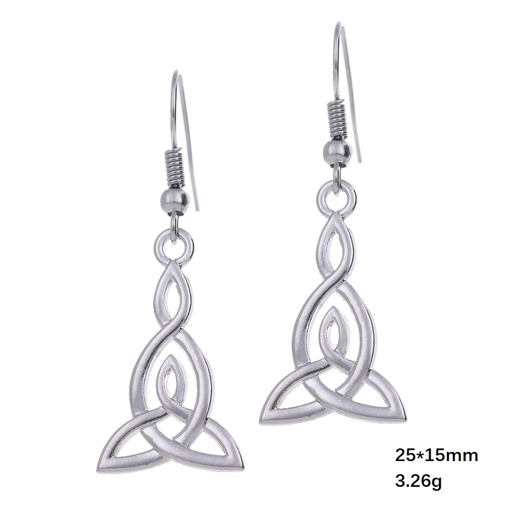 earrings2 Teamer, ирландские серьги с узлом кельтики для женщин, Простые Модные ювелирные изделия, серебряный цвет, волшебные висячие серьги Wicca Viking для женщин - Окраска металла: earrings2