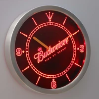 nc0467 budweiser beer neon light signs led wall clock