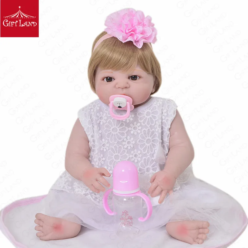23 дюймов Reborn Baby Doll Bebe полный Силиконовый живой Girl Body поверхность для создания