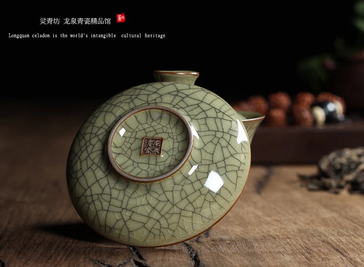 [GRANDNESS] Китайский Ge Kiln Longquan Celadon фарфоровая китайская гайвань чайные чашки и чаша керамическая 155 мл хрустящая глазурь чайник