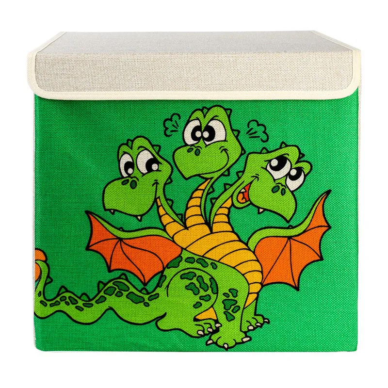 Складной ящик для хранения с мультипликационным динозавром многофункциональный