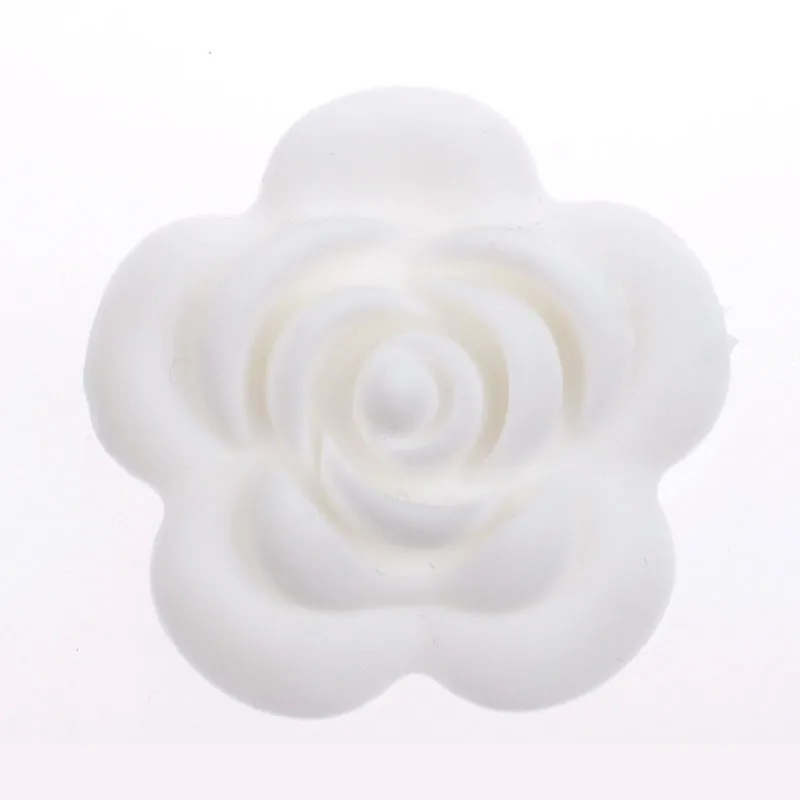 Cuentas de rosas de silicona para 20 piezas, cadena de chupete para beb&eacute;, pulsera de dentici&oacute;n, accesorios para collar, regalo de lactancia sin Bpa-5