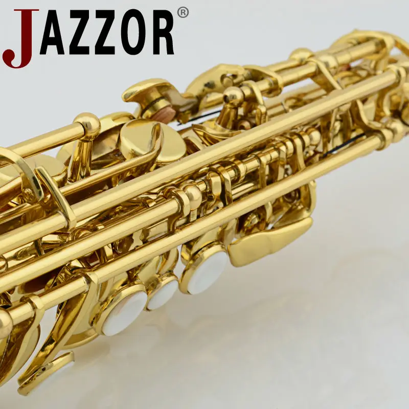 Профессиональный сопрано саксофон JAZZOR JBSST 400 B плоский прямой Саксофон Золотой