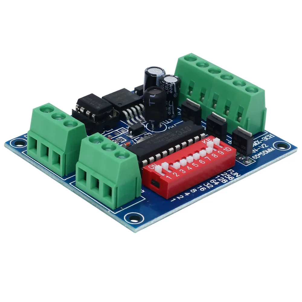 WIXURE DC5V 24V 3CH 3 Каналы DMX512 светодиодный декодер контроллер RGB диммер диск для