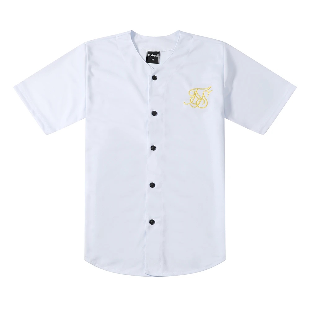 Бейсбольная Футболка siksilk с вышивкой, футболка в стиле хип-хоп, мужская и женская майка для бейсбола, цветные черно-белые хлопковые футболки
