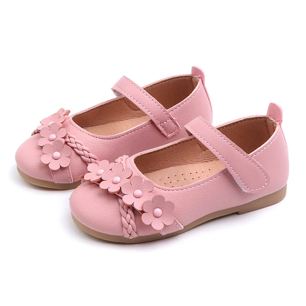 Детские сандалии из натуральной кожи для девочек; цвет розовый; коллекция года; сезон весна; детская повседневная обувь с цветочным узором для девочек; удобная обувь; сандалии принцессы