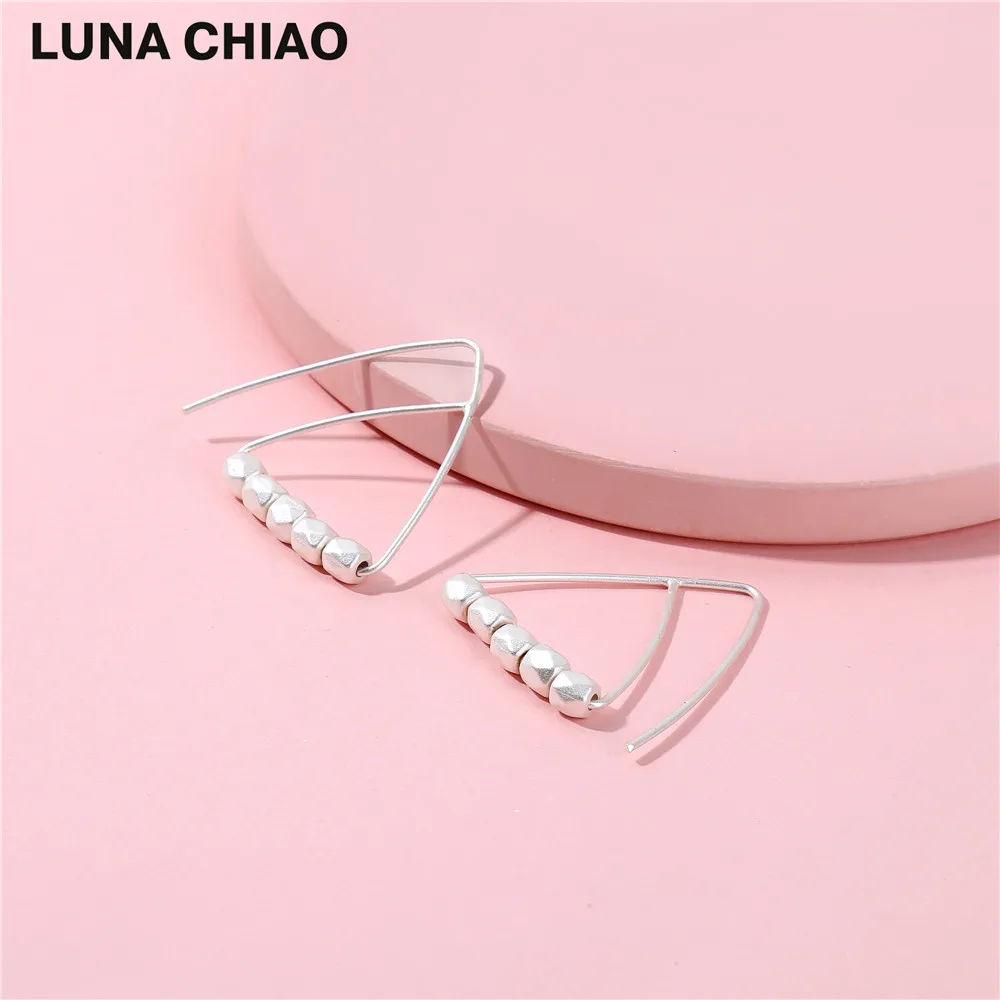 Серьги LUNA CHIAO с треугольными подвесками для женщин модные матовые