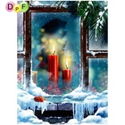DPF DIY свечи на подоконнике 5D алмазная картина крестиком 3D Алмазная мозаика ремесла Алмазная вышивка Настенная живопись Домашний декор