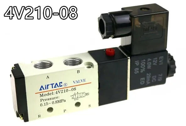 1/4 &quot2 Позиция 5 Порты и разъёмы AirTAC воздуха Электромагнитные клапаны 4V210 08