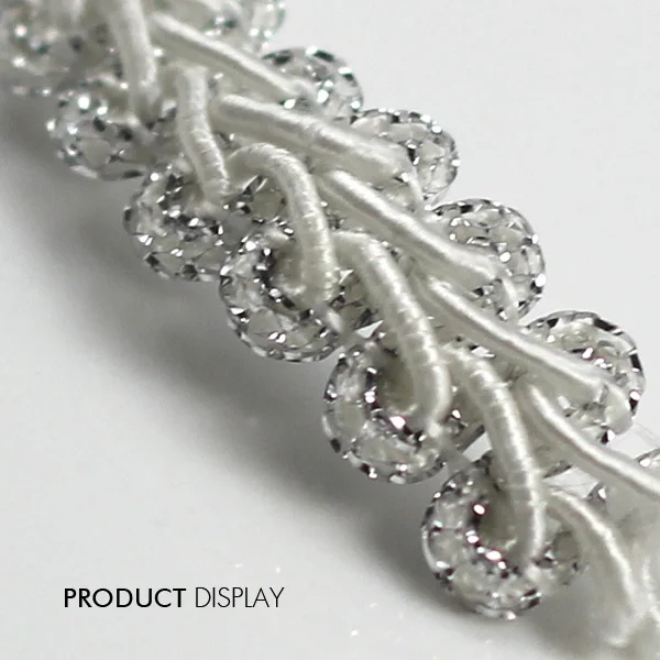 Кружевная плетеная подвеска белая Серебряная кружевная лента отделка вышивка