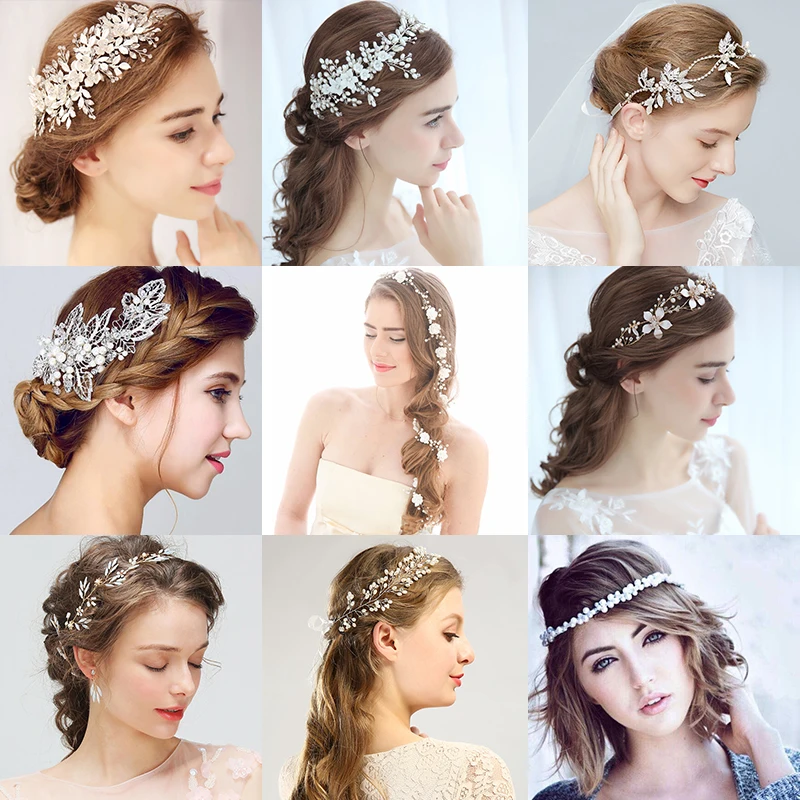 New Fashion Gold Silver Color Tiaras Headbands Luxury Pearl Crystal Hair Band Wedding Women Bridal Crowns Accessories Party | Украшения и