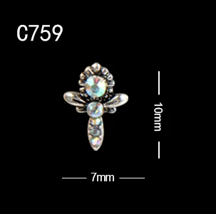 10pcs C759 10 шт./лот, японский дизайн, 3D Стразы, Ретро стиль, волшебная палочка, палочка, сплав, сделай сам, украшение для ногтей - Цвет: 10pcs C759