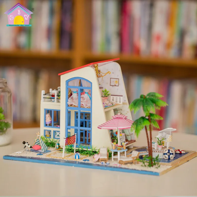 

DIY big size villa Doll House wooden Model Building Model Kits Miniature Dollhouse 13840