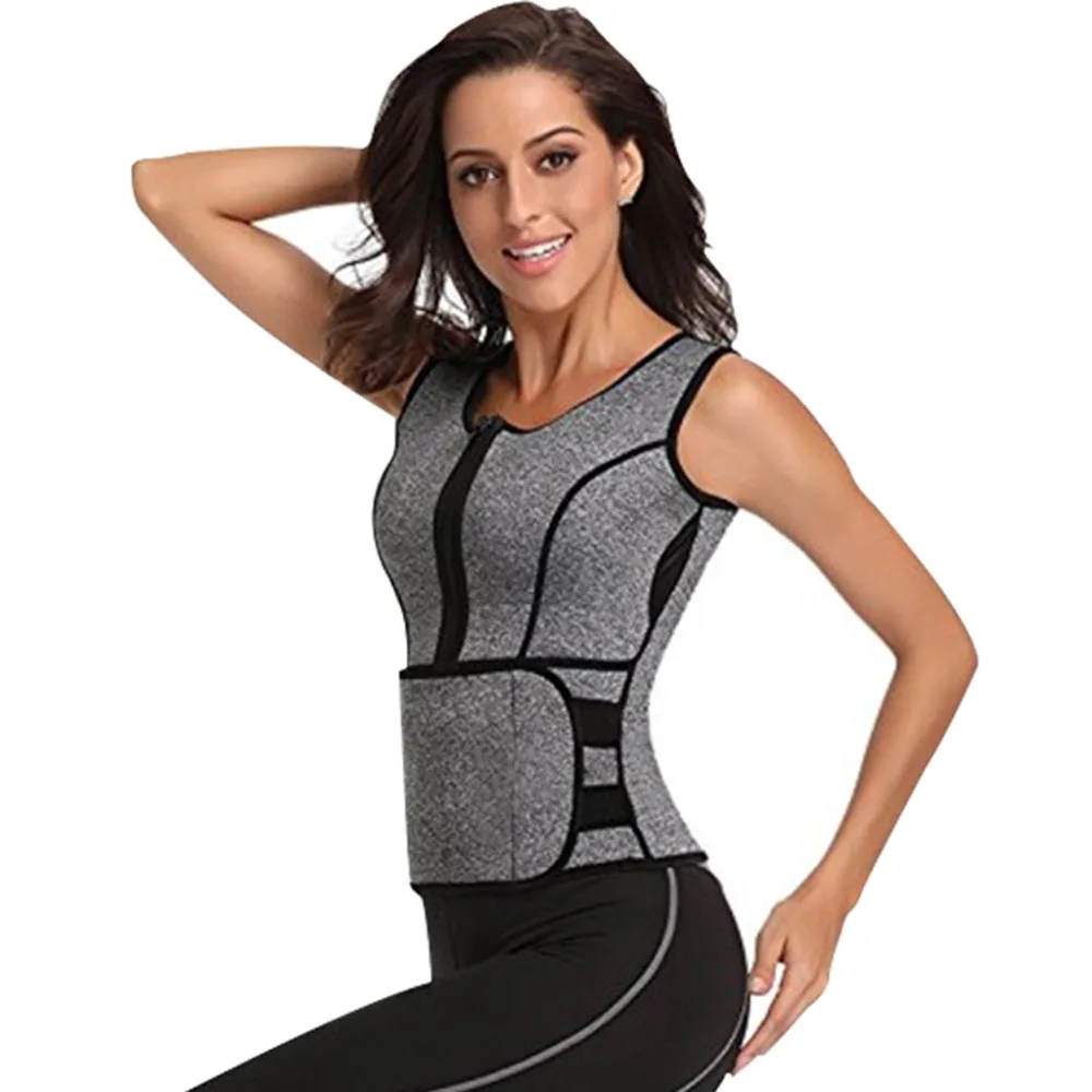 

Ladies running riding Sauna Waist Trainer Neoprene Sweat Vest Weight Loss sport gym