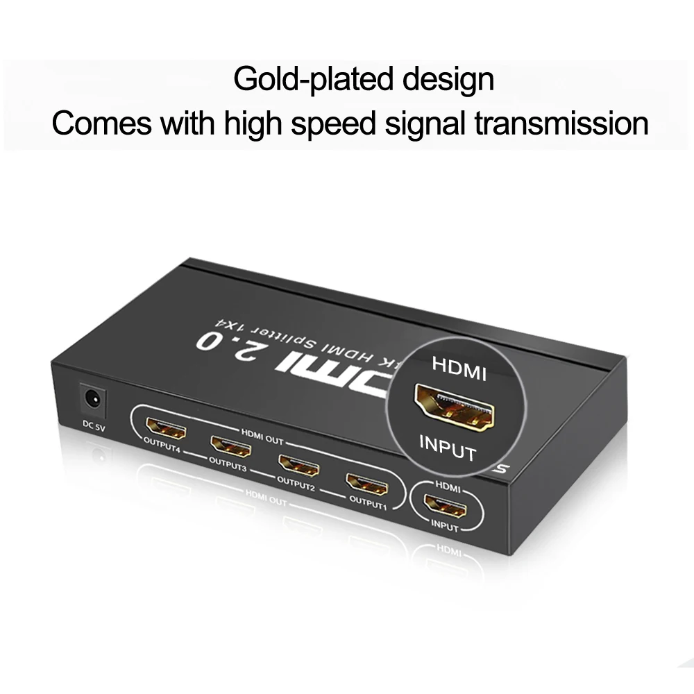Сплиттер Ultra HD 4K HDMI 1x4 порт 3D UHD x 2K видео сплиттер 1 вход 4 выхода концентратор с EDID