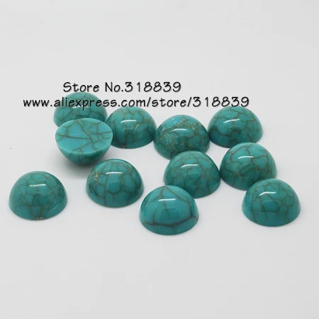 Круглые акриловые бирюзовые Кабошон Настройки ювелирных изделий 80 шт./лот 16 мм 7532
