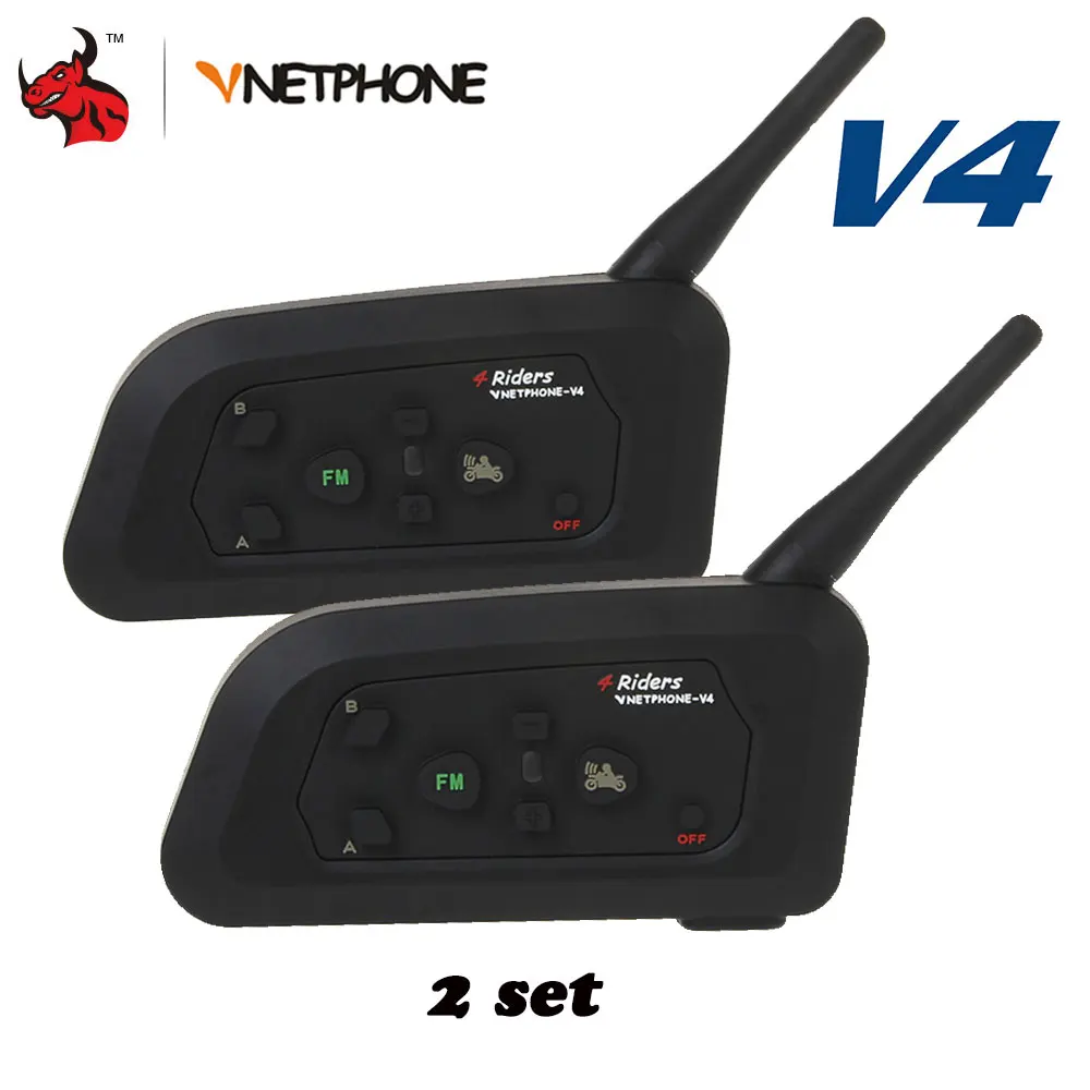 VNETPHONE 1200m полнодуплексная гарнитура Связи для 4 х мотоциклистов бесконтактная