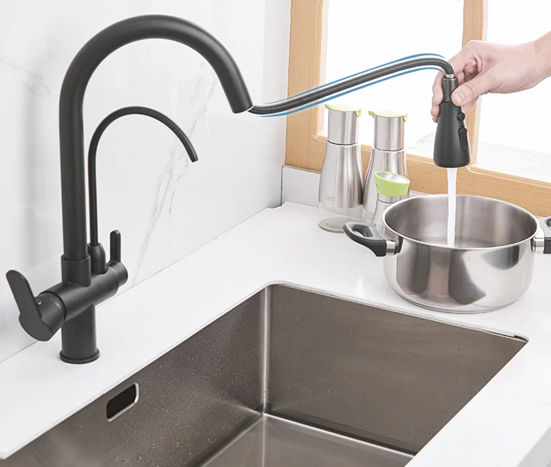 Filter  Кухня  Faucets Deck установка вращающийся холодной и горячей Water Dual кран смесителя фильтруют водопроводной для Кухня смеситель