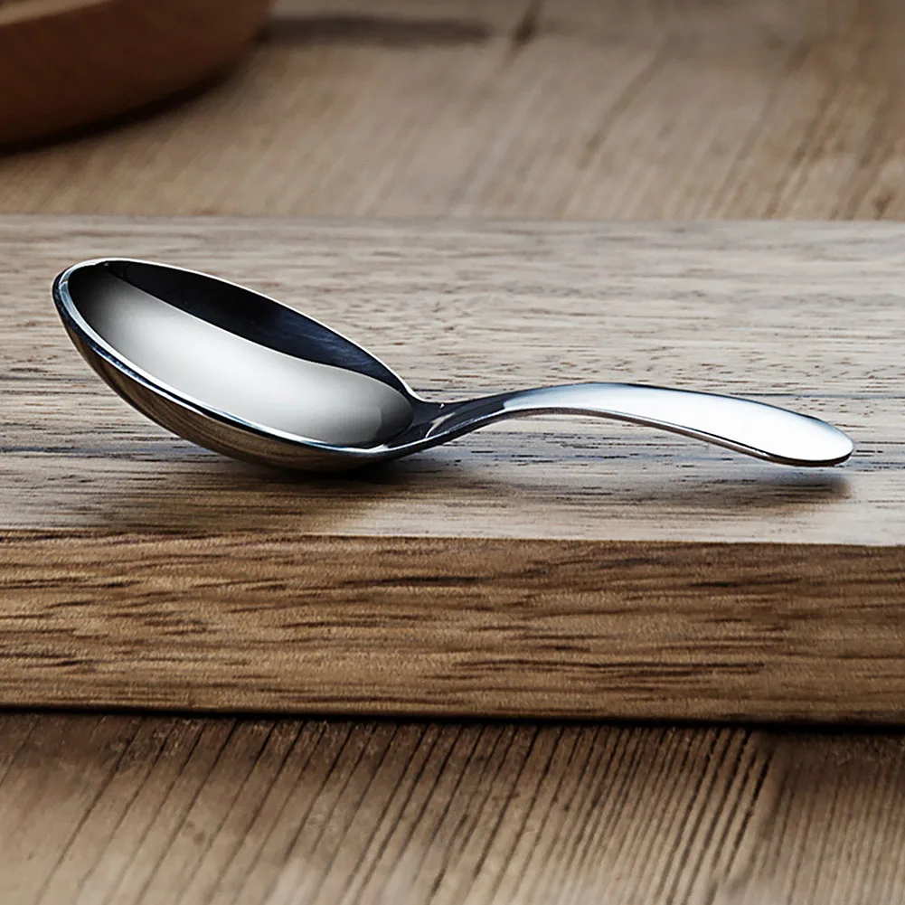 Детская безопасная гладкая Милая круглая чайная ложка мини-мороженое суп посуда