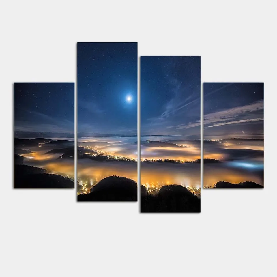 Outer Space Earth Astronauts Galaxy Venus Relaxing Moon Landing Fantasy Kraft Paper Poster Home Decor Wall Abstract | Дом и сад