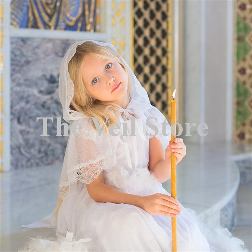 Детские кружевные католические Фата Мантилья для маленьких девочек покрывающие