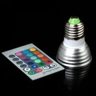 Светодиодные прожекторы с ИК-пультом дистанционного управления, E27, E14, GU10, MR16, RGB, 16 цветов