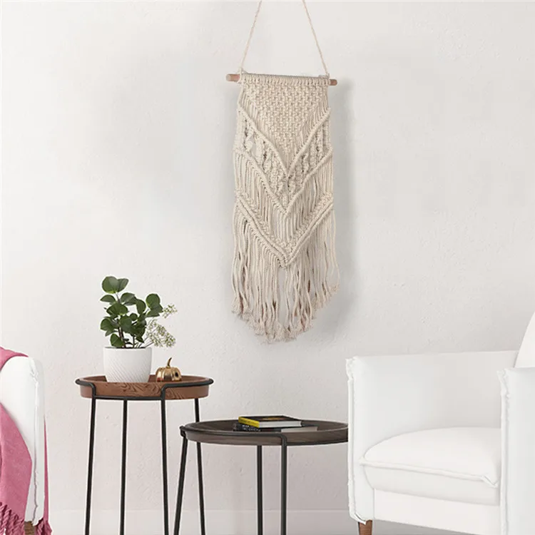 Ручной Работы Макраме Wall Art ручной работы из хлопка богемный настенный гобелен с кисточкой Boho дома Свадебные украшения лучший подарок