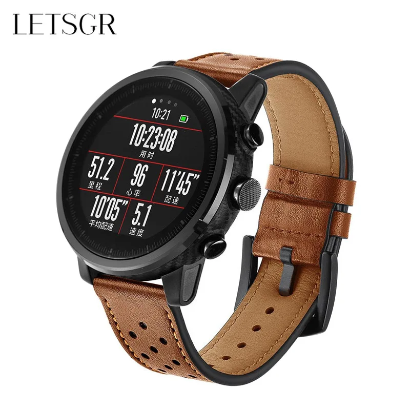 LETSGR Кожа Замена ремни для Huami Amazfit Stratos Смарт часы 2/2 s запястье Xiaomi stratos 2