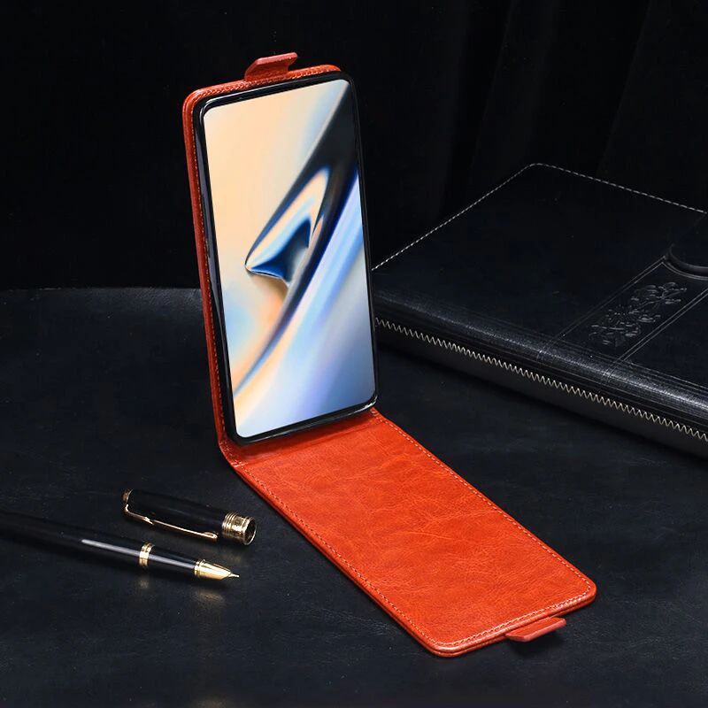 OnePlus 7 чехол Роскошный Вертикальный Флип обложка на заднюю панель из