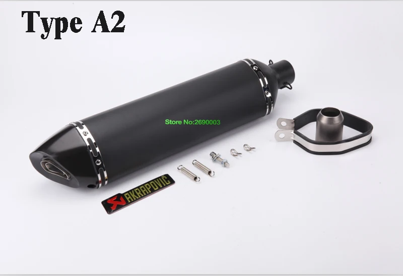 Type A2 Мотоцикл Akrapovic лазерный логотип выхлопной Впускной 51 мм мотоцикл выхлопной трубы глушители Escape с углеродным выхлопным наконечником и дБ убийца - Цвет: Type A2