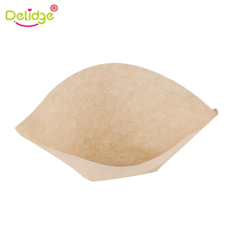 Delidge 100 шт./компл. кофейные фильтрующие бумаги неотбеленные конусы чашки