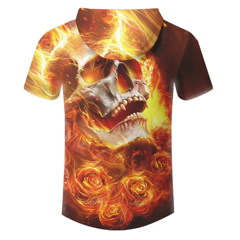 UJWI футболка с капюшоном для мужчин 2018 Новая летняя коротким рукавом Homme