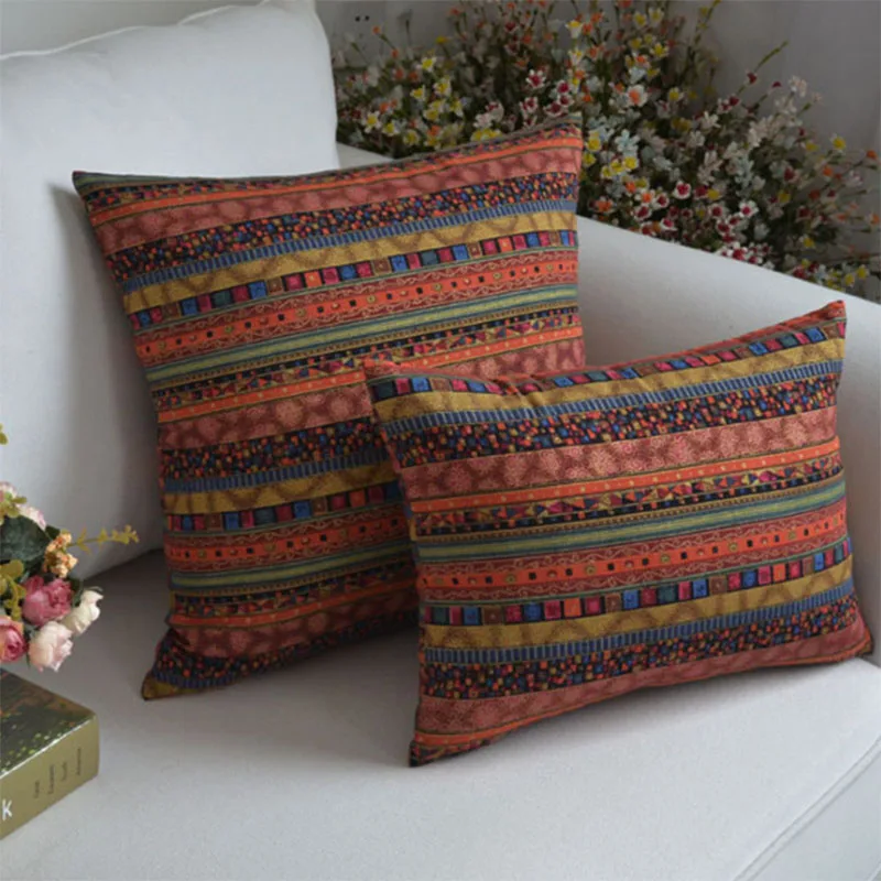 Наволочка для подушки в стиле ретро льняная хлопковая декоративная подушка с