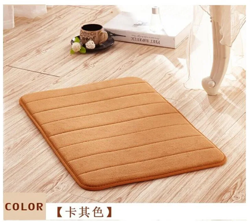 beige 40*60 см Абсорбент Коврики для ванной мягкие Memory Foam дверь, пол Ванная комната Коврики Нескользящие rugs Ковры 6 Цвет доступны Прямая - Цвет: beige