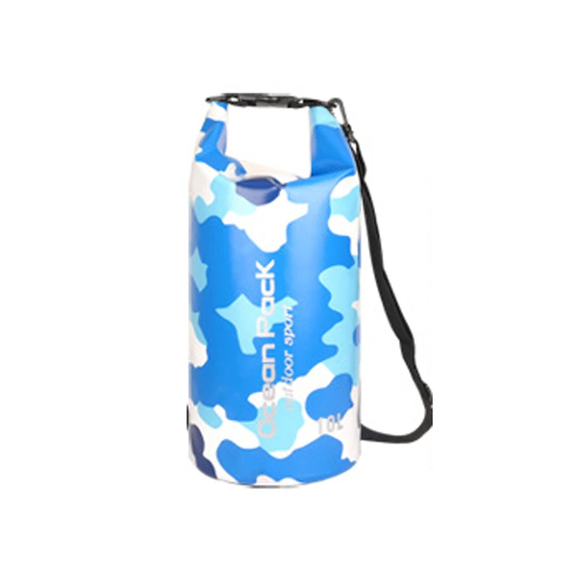 10L Blue 5L/10L/15L/20L/30LWaterproof сумки хранения сухой мешок камуфляж рюкзак для каноэ Байдарка Рафтинг Спорт на открытом воздухе сумки для плавания - Цвет: 10L Blue