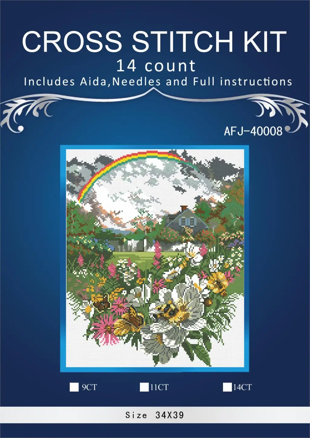 

oneroom Beautiful grassland scenery Embroidery Needlework Crafts 14CT Unprinted DMC DIY Quality Cross Stitch Kits Handmade 2