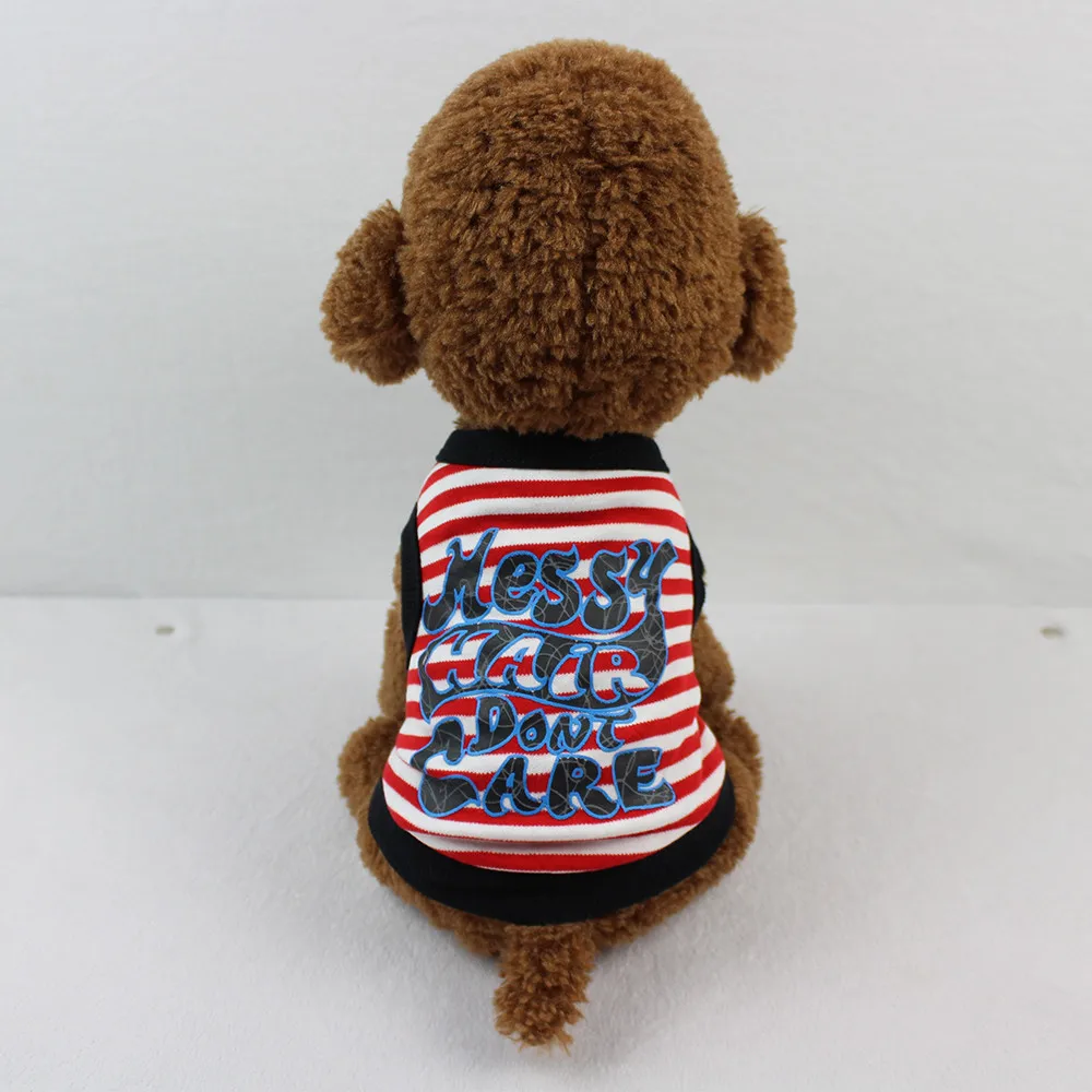 Одежда для домашних животных футболка собак красный костюм в полоску весенне