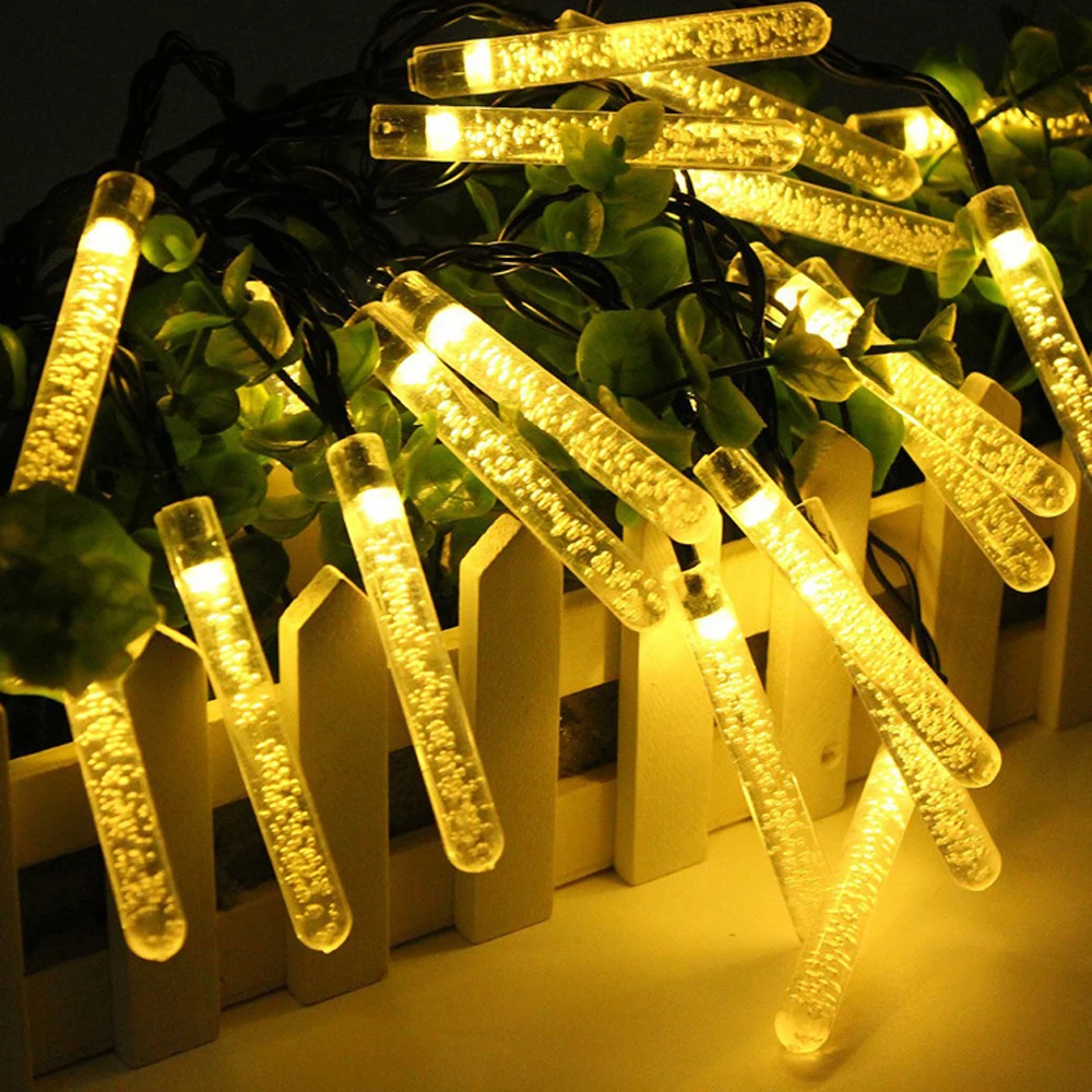 Гирлянда в виде сосулек на солнечной батарее 20 светодиодов|lights for wedding|string