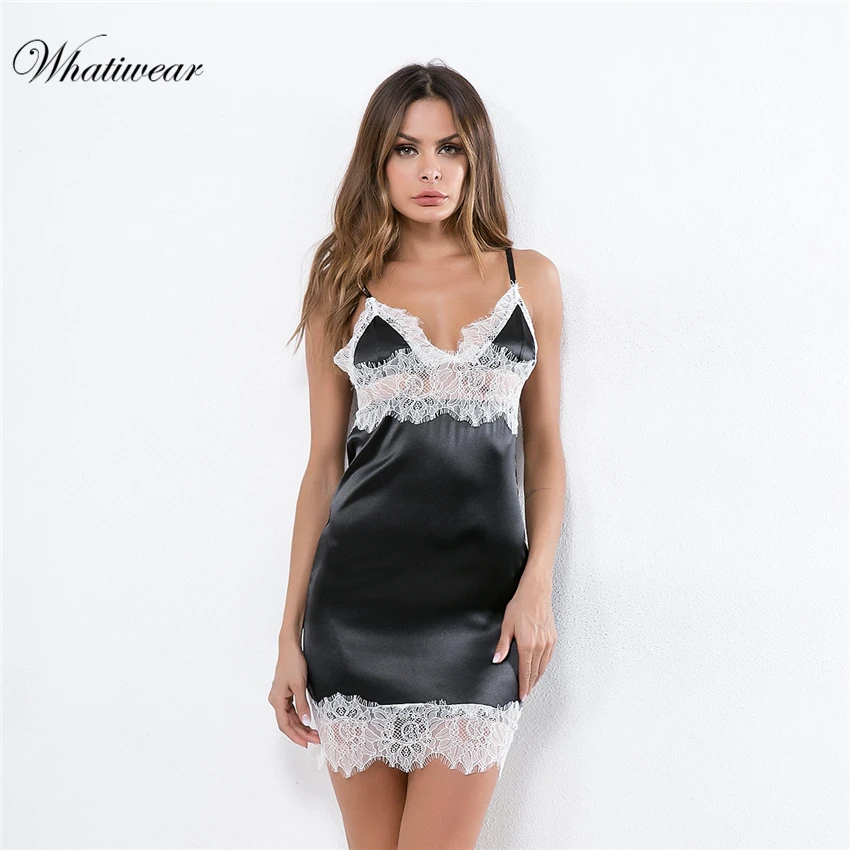 Whatiwear, женское сексуальное белье, шелковая ночная рубашка, летнее платье, кружевное Ночное платье, ночная рубашка, ночная сорочка, атласная Домашняя одежда, ночная рубашка