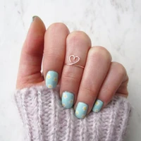 heart shape knuckle rings boho handmade jewelry gold filled925 silver anillos mujer bohemian jewelry for women bague femme