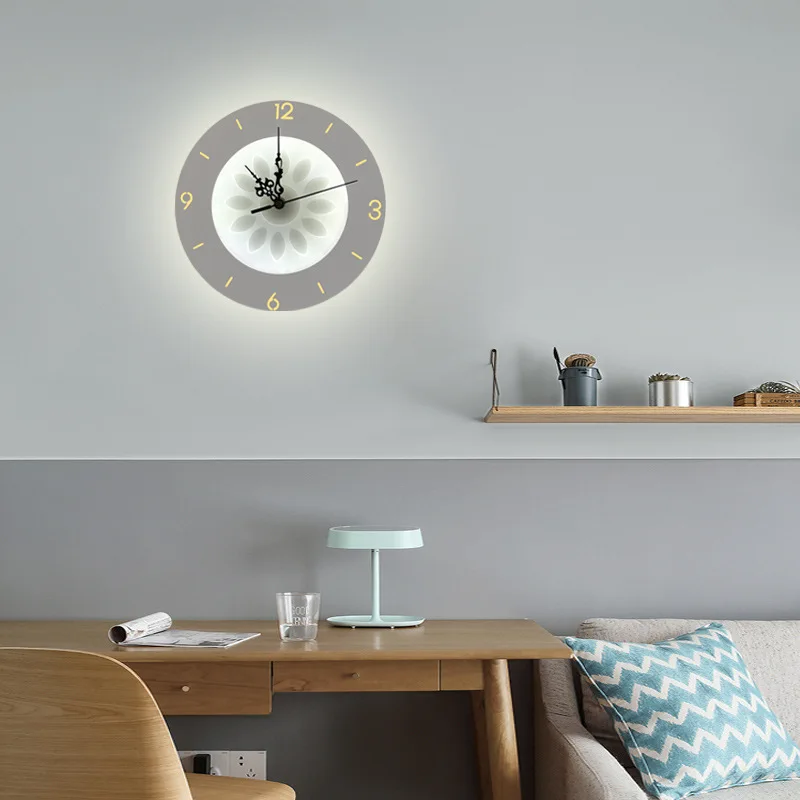 

Home decoration lighting LED clock wall lamp creative acrylic children's room bedside lamp stairs aisle balcony lights ZP5101502