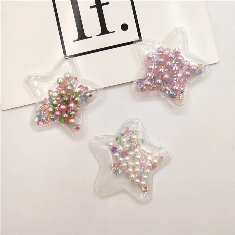 8 шт./лот 5 см разноцветные прозрачные бусины в виде звезд Аппликации аксессуары