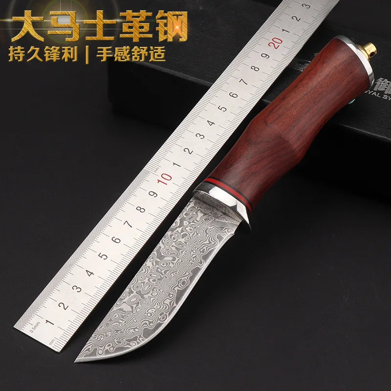 Handmade forged Damascus steel hunting knife 58 HRC Camping ebony handle Survival essential self-defense Favorites | Инструменты