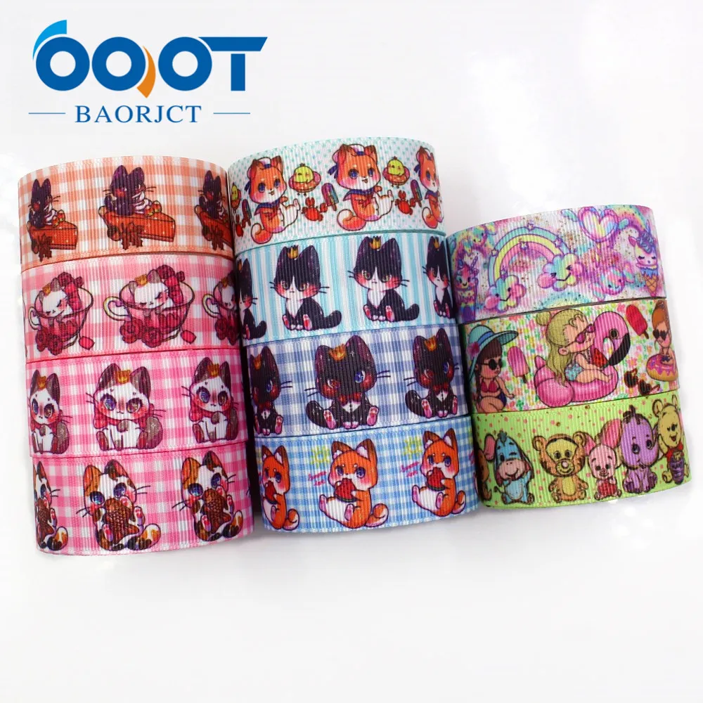 19320 1 ''с фокусным расстоянием 25 мм мультфильм печатных grosgrain ленты 10yds DIY ручной