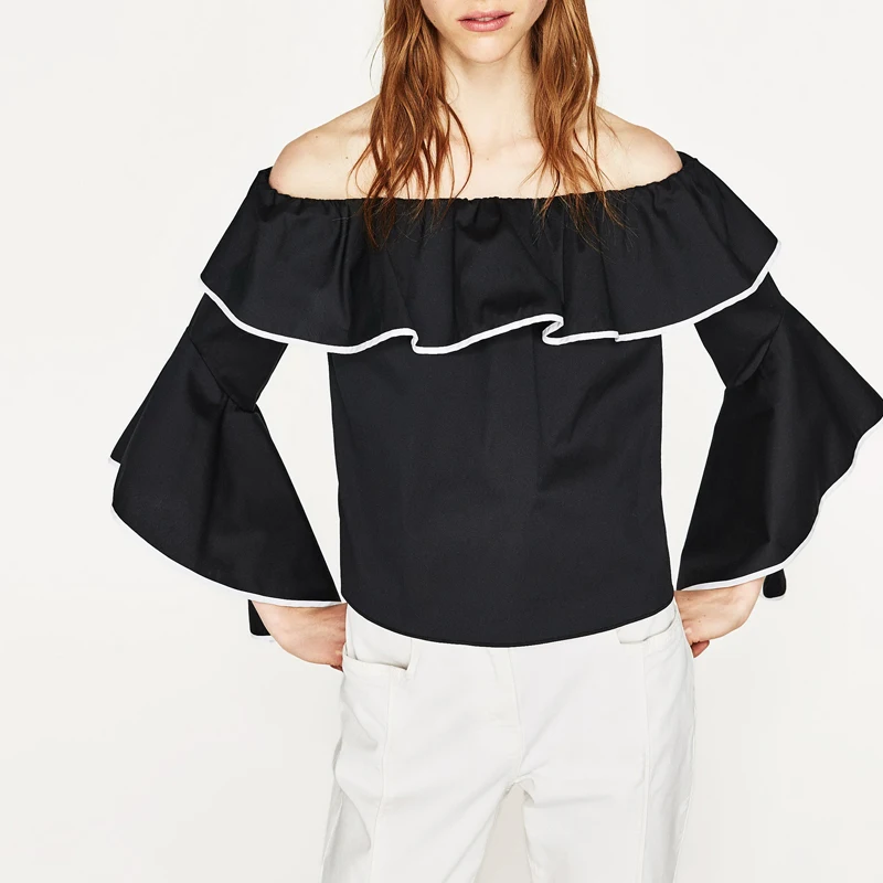 NYMPH Women Shirts Blouse Plus Size 2017 Fashion Summer New Casual Women's with Ruffles Butterfly Sleeve Slash neck Tops |