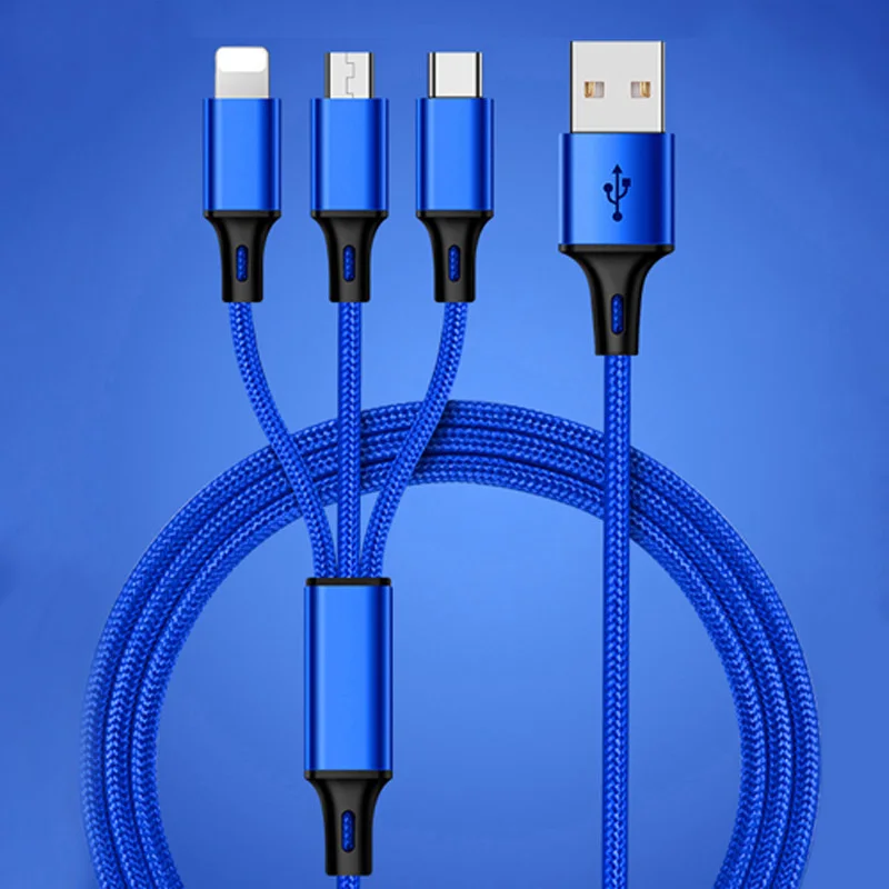 3 в 1 USB кабель Тип C 8Pin Micro для iPhone 8 XS X 7 6 6S Plus Samsung Nokia зарядное устройство зарядный