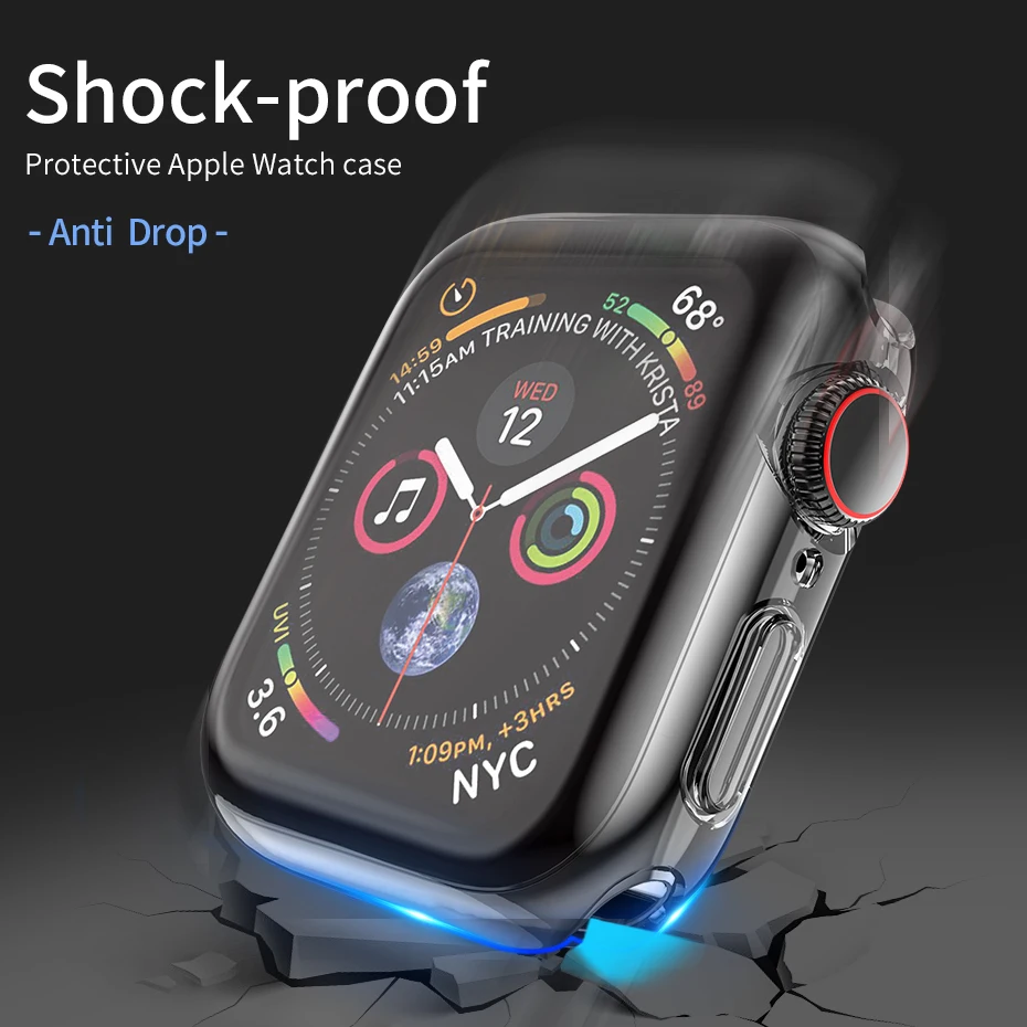 HOCO Ультратонкий ТПУ Защитная пленка для Apple Watch 5 Полная прозрачная мягкая оболочка для IWatch Series 4, корпус 40 мм 44 мм