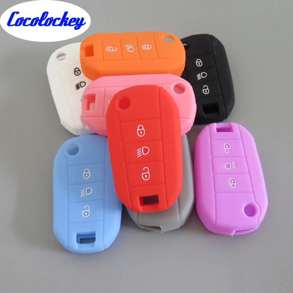 Cocolockey силиконовый чехол для брелка с ключом оболочки Peugeot 3008 208 308 508 408 2008 407 307 4008 flip
